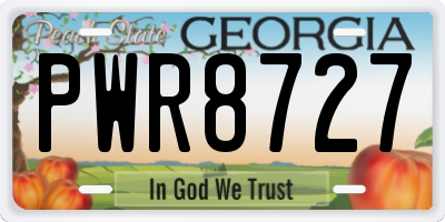 GA license plate PWR8727
