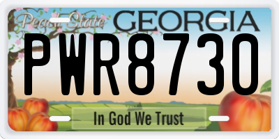 GA license plate PWR8730
