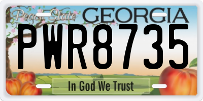 GA license plate PWR8735