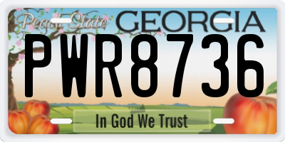 GA license plate PWR8736
