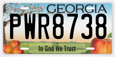 GA license plate PWR8738