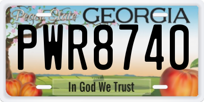 GA license plate PWR8740