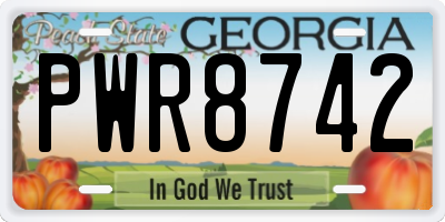 GA license plate PWR8742