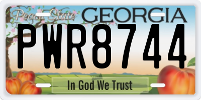 GA license plate PWR8744