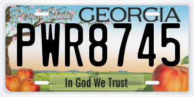 GA license plate PWR8745