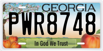 GA license plate PWR8748