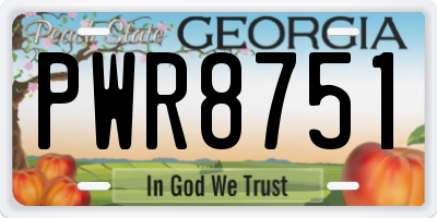 GA license plate PWR8751