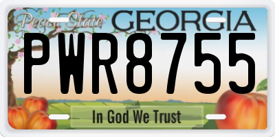 GA license plate PWR8755