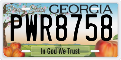 GA license plate PWR8758