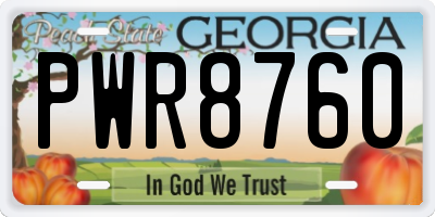 GA license plate PWR8760