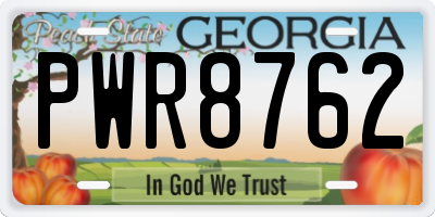 GA license plate PWR8762
