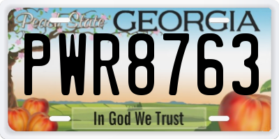 GA license plate PWR8763
