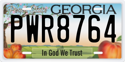GA license plate PWR8764