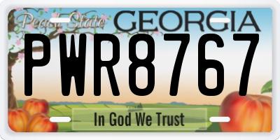 GA license plate PWR8767