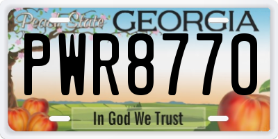 GA license plate PWR8770