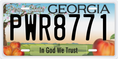 GA license plate PWR8771