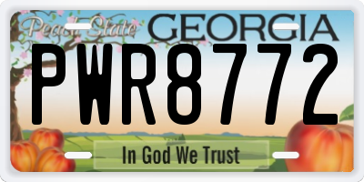 GA license plate PWR8772