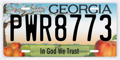 GA license plate PWR8773