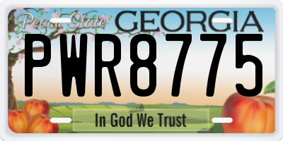 GA license plate PWR8775