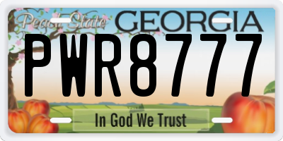 GA license plate PWR8777