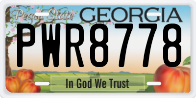 GA license plate PWR8778