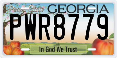 GA license plate PWR8779