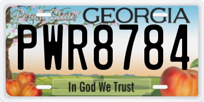GA license plate PWR8784