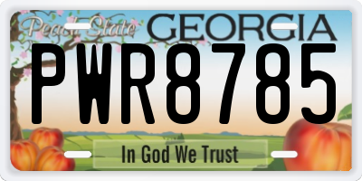 GA license plate PWR8785