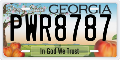 GA license plate PWR8787