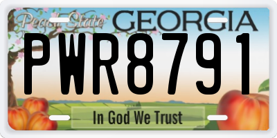 GA license plate PWR8791