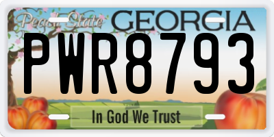 GA license plate PWR8793