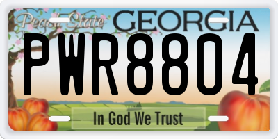 GA license plate PWR8804