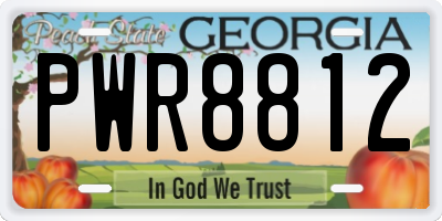 GA license plate PWR8812