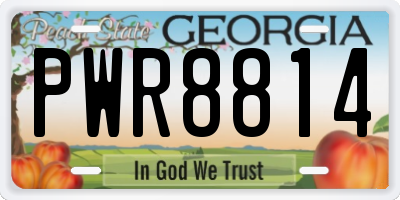 GA license plate PWR8814