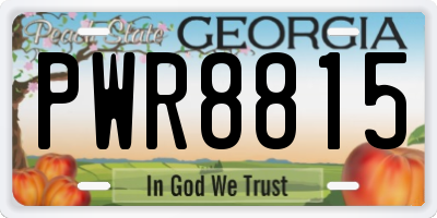 GA license plate PWR8815
