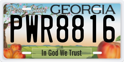 GA license plate PWR8816