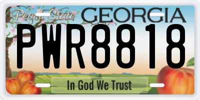 GA license plate PWR8818