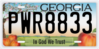 GA license plate PWR8833