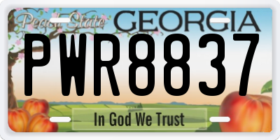 GA license plate PWR8837