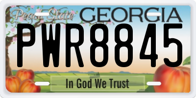 GA license plate PWR8845