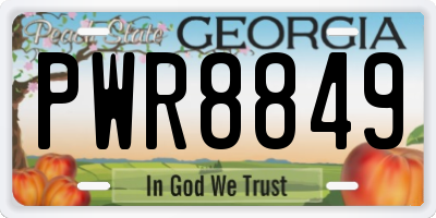 GA license plate PWR8849
