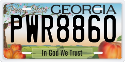 GA license plate PWR8860