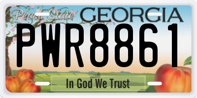GA license plate PWR8861