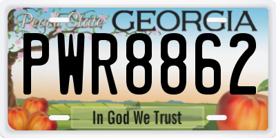 GA license plate PWR8862