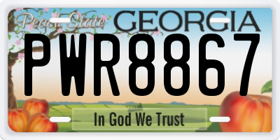 GA license plate PWR8867