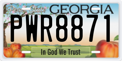 GA license plate PWR8871