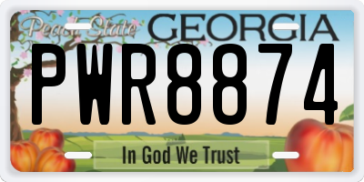 GA license plate PWR8874