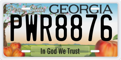 GA license plate PWR8876