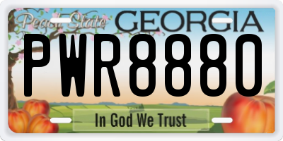 GA license plate PWR8880