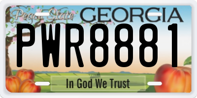 GA license plate PWR8881